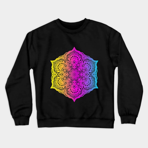 Colorful abstract ethnic floral mandala pattern design Crewneck Sweatshirt by SomberlainCimeries